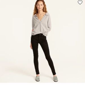 J. Crew 9" mid-rise stretchy toothpick jean in new black